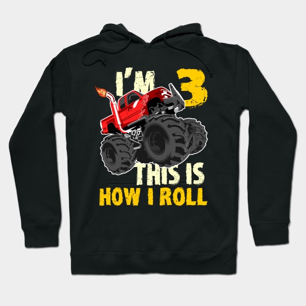 Birthday Boy Monster Truck design Hoodie by hadlamcom